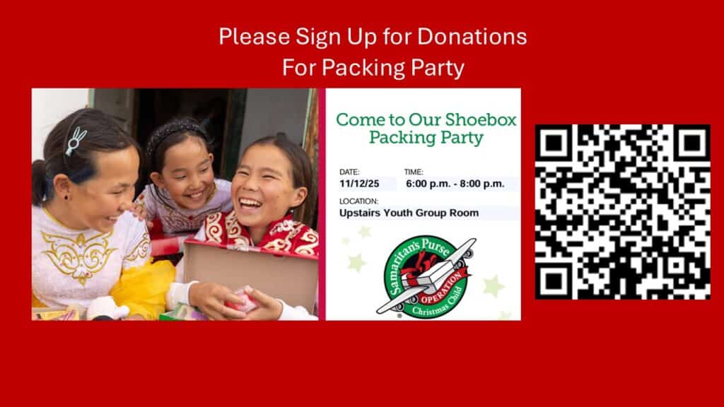 Operation Christmas Child Shoebox Packing Party